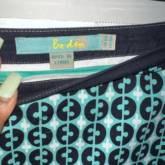 Boden Teal Pattern A-Line Pencil Skirt - Picture 4 of 6